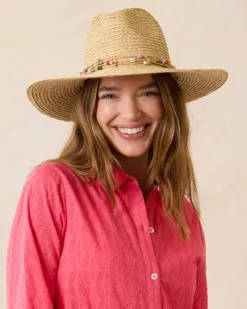 Tommy Bahama Gema Continental Raffia Hat Natural/Multi Outlet