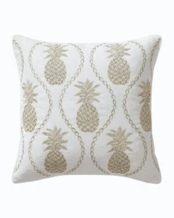 Tommy Bahama en Pineapples Embroidered Decorative Pillow Gold Best