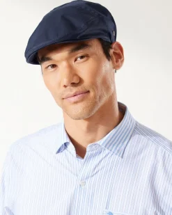 Tommy Bahama Graham Packable Flat Cap Navy Outlet