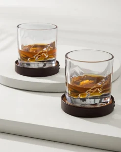 Tommy Bahama Grand Canyon Whiskey Glasses—Set of 2 Clear New