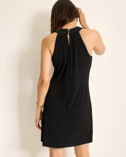Tommy Bahama Halter Short Dress Black Hot