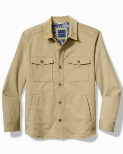 Tommy Bahama Harbor Point Shirt Jacket Stone Khaki Discount