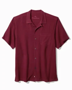 Tommy Bahama Hawaiian Herringbone Silk Camp Shirt Rhododendron Outlet