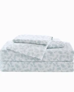 Tommy Bahama Hibiscus Bloom 4-Piece Queen Sheet Set Green Discount