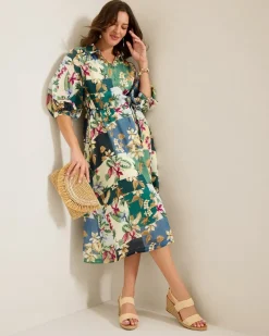 Tommy Bahama Hightide Flora Midi Shirt Dress Bonsai Outlet
