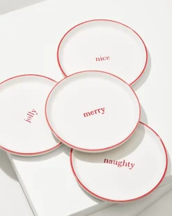 Tommy Bahama Holiday Appetizer Plates—Set of 4 Red Hot