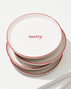 Tommy Bahama Holiday Appetizer Plates—Set of 4 Red Hot