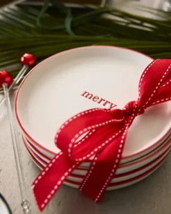 Tommy Bahama Holiday Appetizer Plates—Set of 4 Red Hot