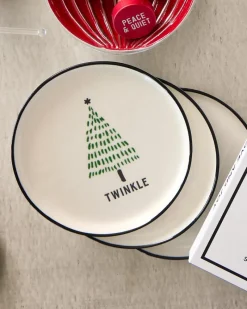 Tommy Bahama Holiday Tree Appetizer Plates—Set of 4 Green Sale