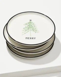 Tommy Bahama Holiday Tree Appetizer Plates—Set of 4 Green Sale