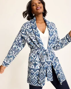 Tommy Bahama Ikat Cardigan Coconut New