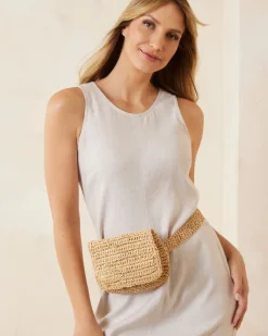 Tommy Bahama 5-in-1 Raffia Belt Bag Natural Clearance