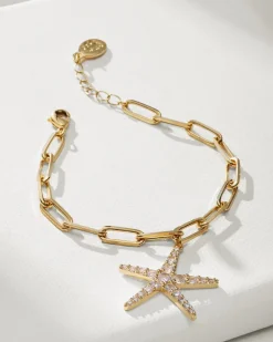 Tommy Bahama Indigo Bay Starfish Charm Bracelet Gold Clearance