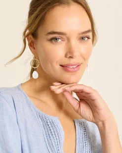 Tommy Bahama Indigo Shore Mother of Pearl Teardrop Earrings Gold Best