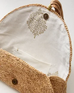 Tommy Bahama Islamora Lux Crocheted Raffia Clutch Natural