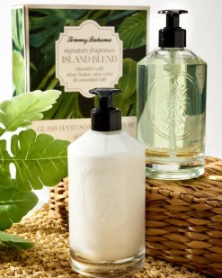 Tommy Bahama Glass Hand Soap & Lotion Set Island Blend Clearance