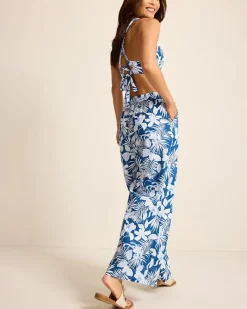 Tommy Bahama Island Blooms Drawstring Beach Pants Indigo Tide Hot