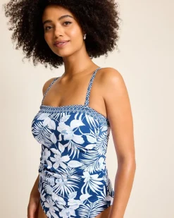 Tommy Bahama Island Cays Blooms Bandini Top Indigo Tide New