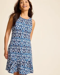 Tommy Bahama Island Cays Blooms Flounce Coverup Dress Mare Navy