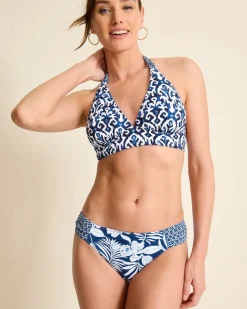 Tommy Bahama Island Cays Blooms Reversible Hipster Bikini Bottoms Mare Navy Rev New