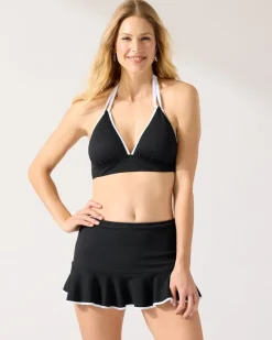 Tommy Bahama Island Cays Cabana Halter Bikini Top Black Sale