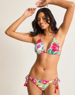 Tommy Bahama Island Cays Fiesta Reversible Triangle Bikini Top Pink Maui Rev Sale