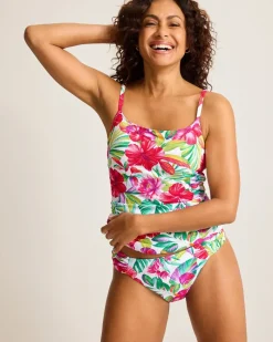 Tommy Bahama Island Cays Fiesta Reversible Maillot Tankini Top White Rev Clearance