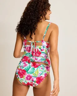 Tommy Bahama Island Cays Fiesta Reversible Maillot Tankini Top White Rev Clearance