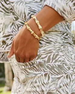 Tommy Bahama Island Essence Bamboo Bangle Bracelet Gold Discount