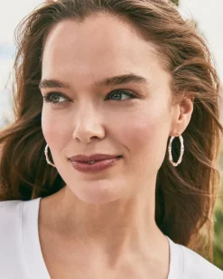 Tommy Bahama Island Essence Bamboo Hoop Earrings Silver Outlet