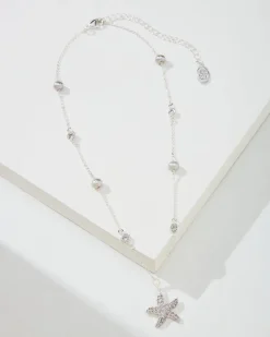 Tommy Bahama Island Essence Starfish Pearl Necklace Silver