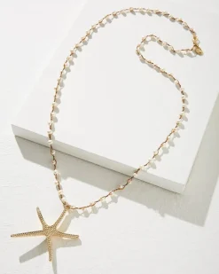 Tommy Bahama Island Essence Starfish Pendant Necklace Gold New