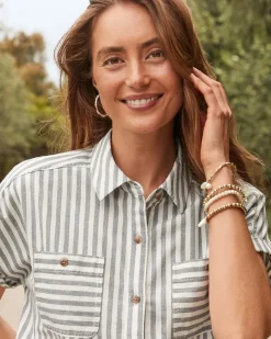 Tommy Bahama Island Essence Stretch Charm Bracelet Set Gold Clearance