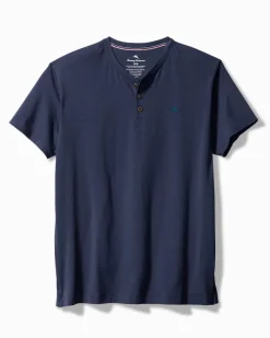 Tommy Bahama Jersey Short-Sleeve Henley Peacoat Navy Outlet