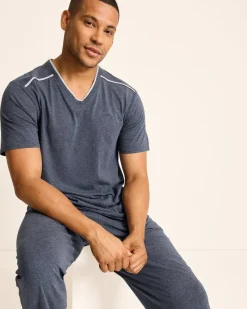 Tommy Bahama Jersey Short-Sleeve V-Neck T-Shirt Heathered Blue Discount