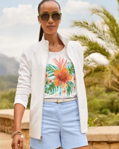 Tommy Bahama Jewel of the Jungle Embellished Lux T-Shirt White Discount