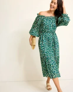 Tommy Bahama Jeweled Jaguar Midi Dress Blue Atlas Discount