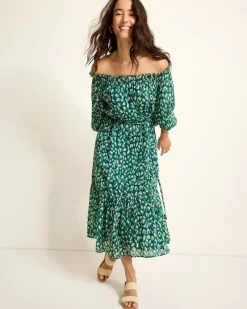 Tommy Bahama Jeweled Jaguar Midi Dress Blue Atlas Discount