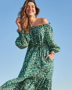 Tommy Bahama Jeweled Jaguar Midi Dress Blue Atlas Discount