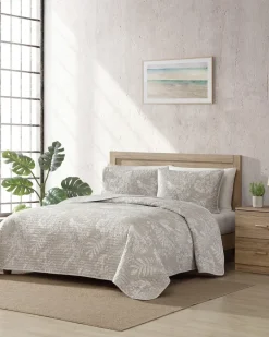Tommy Bahama Jungle Toile Reversible 3-Piece Full/Queen Quilt Set Beige Hot