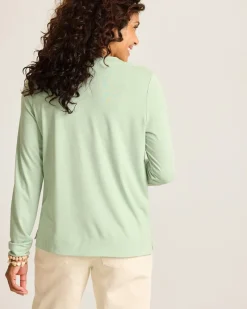 Tommy Bahama Kauai Jersey Long-Sleeve V-Neck T-Shirt Silky Green Hot