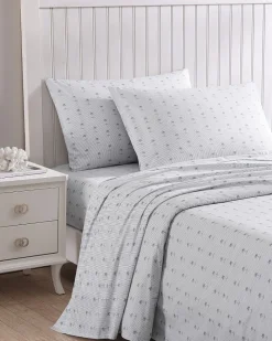 Tommy Bahama Kew Palms 4-Piece King Sheet Set Grey New