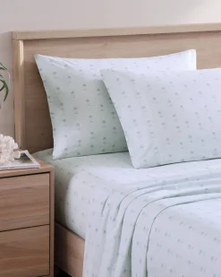 Tommy Bahama Kew Palms 4-Piece Queen Sheet Set Blue/Silver Online