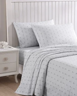 Tommy Bahama Kew Palms 4-Piece Queen Sheet Set Grey Clearance