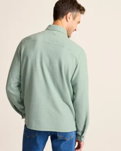 Tommy Bahama Las Arias Sweatshirt Polo Azure Water Heather New