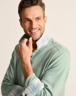 Tommy Bahama Las Arias Sweatshirt Polo Azure Water Heather New