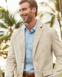 Tommy Bahama Latigo Beach Linen-Blend Blazer Stone Khaki Sale