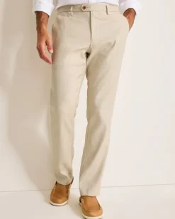 Tommy Bahama Latigo Beach Linen-Blend Flat-Front Pants Stone Khaki Outlet