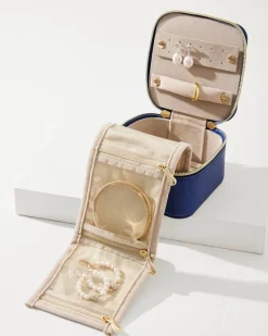 Tommy Bahama Leah Travel Jewelry Case With Pouch Navy New