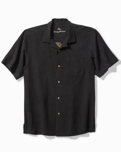 Tommy Bahama Let's Get It Poppin' Silk Camp Shirt Black Best